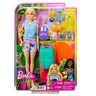 Barbie Camping Poupée Blond med Tillbehör