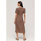 Superdry Printed V Tea Short Sleeve Midi Dress (Dam)