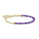 Thomas Sabo Charm Club Charmista purple beads yellow-gold plated armband A2130-427-13