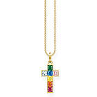 Thomas Sabo Rainbow heritage cross colourful stones gold halsband KE2166-996-7-L45V