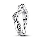 Pandora Timeless stackable Sparkling Intertwined Wave Ring Sterling silver 193098C01-54