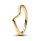 Pandora Timeless Non-stackable Polished Wave Ring 14k gold-plated ring 163095C00-56