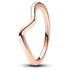 Pandora Timeless stackable Polished Wave Ring 14k Rose gold-plated ring 183095C00-56