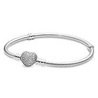 Pandora armband, pavéhjärta silver 590727CZ