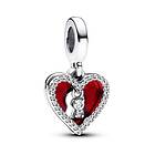 Pandora Moments Red Heart & Keyhole Double Dangle Charm Sterling silver berlock 793119C01