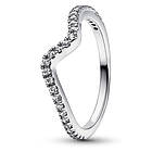 Pandora Timeless Ring Stackable Sparkling Wave Sterling silver ring 192539C01-56