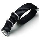 Silver Tiera svart ZULU-armband borstat spänne och ringar