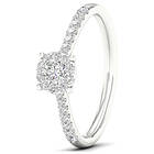 Lykka Elegance sidostens diamant ring i vitguld 0,33 ct-170