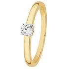 Lykka Elegance enstens diamantring i gulguld 0,16 ct