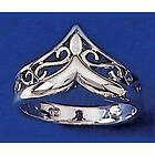 Lykka chevron filigran silver ring för damer 15,90mm 50
