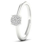 Lykka Elegance halo diamant ring i vitguld 0,12 ct-175