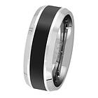 Lykka Strong svart-silver tungsten ring rak 6 mm