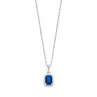 Lykka Casuals blå octagon halo silverhalsband
