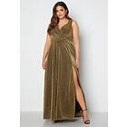 Goddiva Curve Glitter Wrap Front Maxi Dress