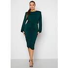 John Zack Curve Long Sleeve Rouched Midi Dress