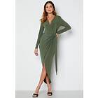 John Zack Long Sleeve Wrap Maxi Dress