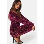 Y.A.S YasPinko Sequin Velvet LS Midi Dres