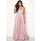 Goddiva Deep V Neck Metallic Dress