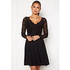 Goddiva Long Sleeve Lace Skater Dress