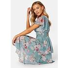 Goddiva Floral Flutter Tiered Midi Dress