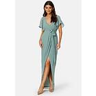 Goddiva Flutter Chiffon Wrap Maxi Dress