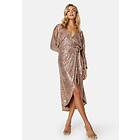 Goddiva Sequin Wrap Midi Dress