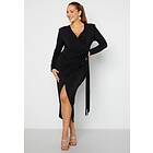 John Zack Curve Long Sleeve Wrap Maxi Dress