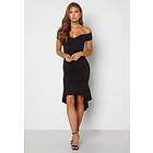 John Zack Glitter Off Shoulder Frill High Low Dress