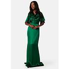 Goddiva Satin Cowl Front Maxi Dress