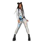 Smiffys Catsuit Silver Holografisk Maskeraddräkt Small