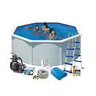 Swim & Fun Poolpaket White Steel Rund Baspaket 120 cm Djup 2700