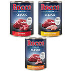 Rocco Classic provmix 6 x 400g Topseller-mix: Naudanliha pur, Naudanliha & fjäde