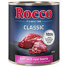 Rocco Ekonomipack: Classic x 24 Nötkött 800g hundfoder & kalvhjärta 800G