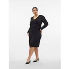 Vero Moda Curve Omlottklänning vmcElenor LS Blk Wrap Dress