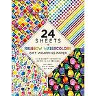 Rainbow Watercolors Gift Wrapping Paper 24 sheets