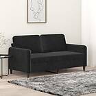 vidaXL Soffa 2-sits svart 140 cm sammet 359447