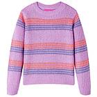 vidaXL Stickad tröja med ränder för barn lila och rosa 128 14537