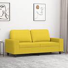 vidaXL 2-sitssoffa ljusggul 140 cm tyg 359396