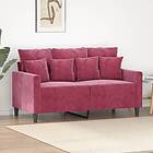 vidaXL 2-sæderssoffa vinröd 120 cm sammet 359297