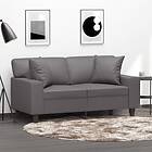 vidaXL 2-sits soffa med prydnadskuddar grå 120 cm konstläder 3200863
