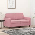 vidaXL Sofa 2-sæders rosa 120 cm sammet 359435