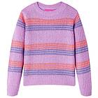 vidaXL Stickad tröja med ränder för barn lila og rosa 104 14535