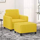 vidaXL Lænestol med fodskammel gul 60 cm sammet 3201170