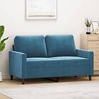 vidaXL 2-sitssoffa blå 120 cm sammet 359198
