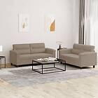 vidaXL Soffgrupp med kuddar 2 delar taupe mikrofibertyg 3202314