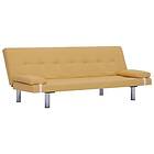 vidaXL Sovesofa med två kuddar gul polyester 282190
