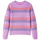 vidaXL Stickad tröja med ränder för barn lila og rosa 92 14534