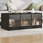 vidaXL Sofabord med glasdörrar svart 102x50x42 cm 836414