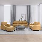 vidaXL Soffgrupp med dynor 4 delar brun sammet 3201493