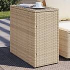 vidaXL Trädgårdsbord med glasskiva beige 58x27,5x55 cm konstrotting 366071
